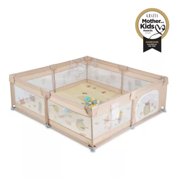   GAMEZONE  járóka szőnyeggel, 60 labdával 150x200 VILÁGOS BÉZS