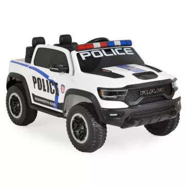  BO RAM MAMMOTH elektromos rendőrautó hangos bemondóval 107cm 2 motoros FEHÉR