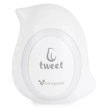   TWEET babakocsi ringató, fehér zajjal, hangokkal, madárka alakú FEHÉR