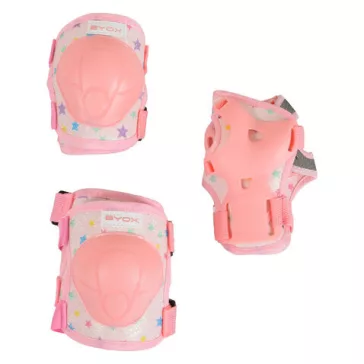   BICIKLIS/Görkori védőfelszerelés GLAMI térd, könyök, kézvédő szett A 25kg PINK
