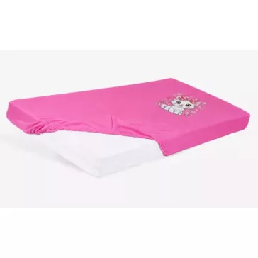   Lepedő babaágyba gumis szegéllyel 60x120 - 70x140cm matracra VPINK/CICA