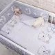 DOMBABY 3 részes ágynemű garnitúra fejvédővel  MACIS SZÜRKE