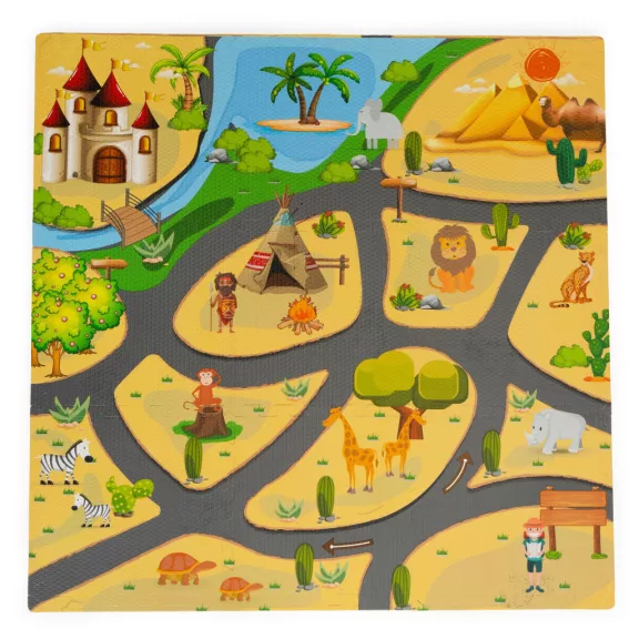 Hab szivacs játszószőnyeg szafari puzzle 9db 93x93cm