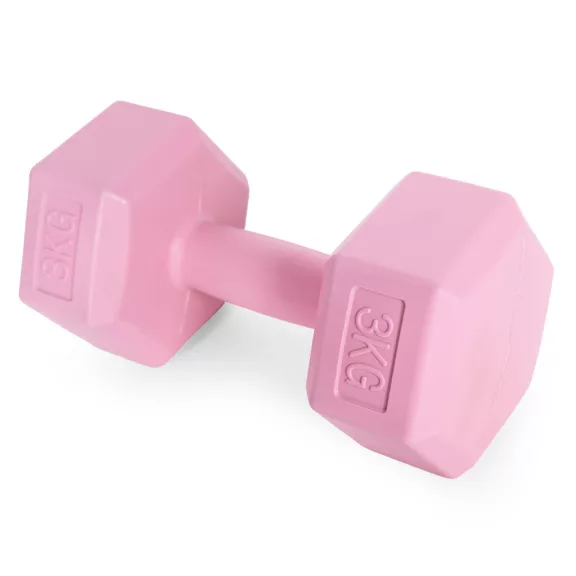 Hex súlyzó szett 2x3 kg rózsaszín