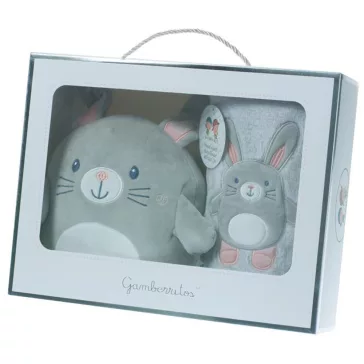   Gamberritos takaró wellsoft 80x110cm plüss játékkal szürke/kék maci 10757