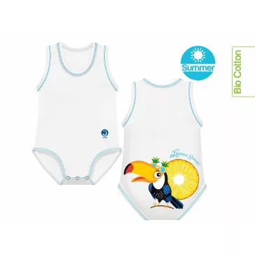   J Bimbi kombidressz 0-36 hó biopamut Summer Tropical Toucan 10864