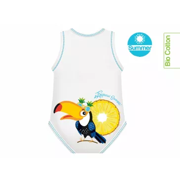   J Bimbi kombidressz 0-36 hó biopamut Summer Tropical Toucan 10864