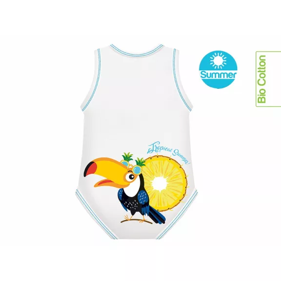 J Bimbi kombidressz 0-36 hó biopamut Summer Tropical Toucan 10864