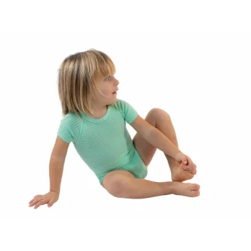   J Bimbi kombidressz 0-36 hó biopamut 4 Seasons csíkos aqua zöld 12029