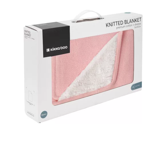 Kikkaboo takaró prémium pamut/sherpa kétoldalas 75x100cm Dream Big melange pink
