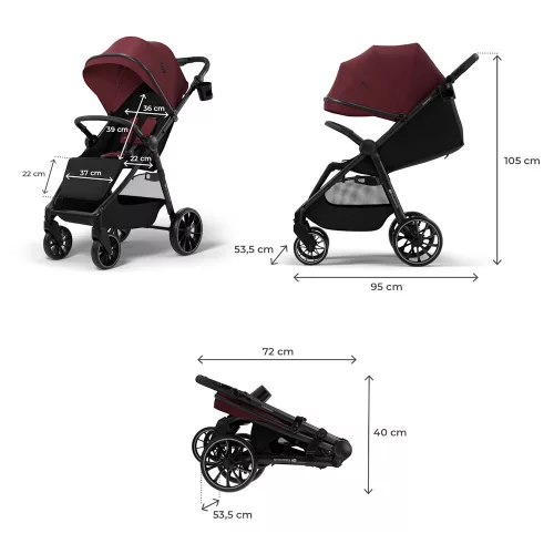Kinderkraft sportbabakocsi Grande II bordó