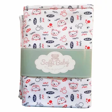 Soffi Baby takaró pamut dupla happy bear 80x100cm