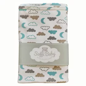 Soffi Baby takaró pamut dupla zöld felhõk 80x100cm