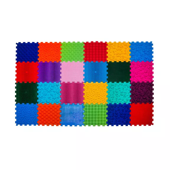Szenzoros szőnyeg 24 elemből álló Puzzle Mix