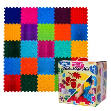 Szenzoros szőnyeg 25 elemből álló Puzzle Mix