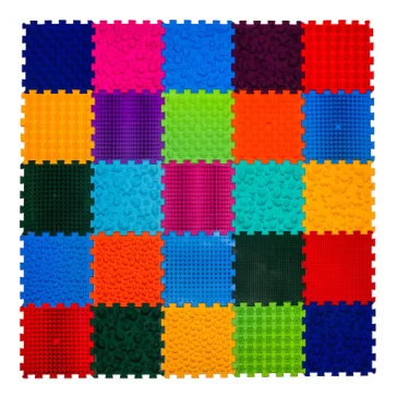 Szenzoros szőnyeg 25 elemből álló Puzzle Mix