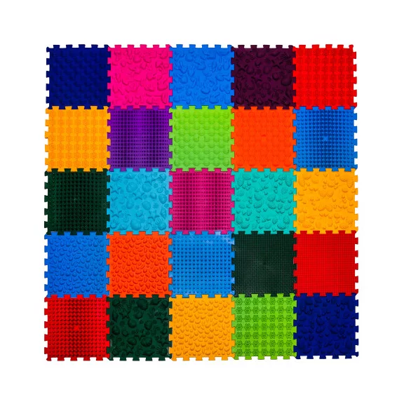 Szenzoros szőnyeg 25 elemből álló Puzzle Mix