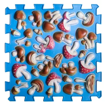   Puzzle Mix 9 elemből álló ortopédiai masszázs szőnyeg Kék