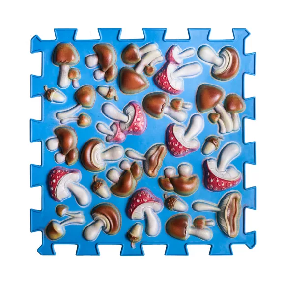 Puzzle Mix 9 elemből álló ortopédiai masszázs szőnyeg Kék