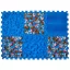 6 elemből álló Puzzle masszázs szőnyeg Kék gomba
