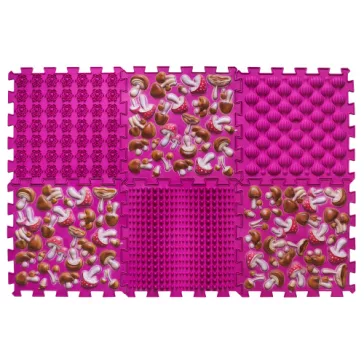  6 elemből álló Puzzle masszázs szőnyeg Rózsaszín gomba