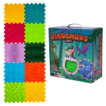   Ortek Dinoszauruszok Puzzle 10 elemből álló masszázs szőnyeg