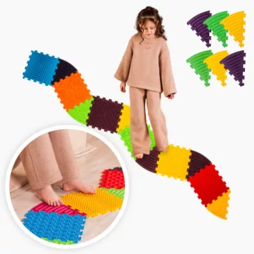   Ortek Puzzle 6 elemből álló masszázs szőnyeg + 6 Háromszögű puzzle elem