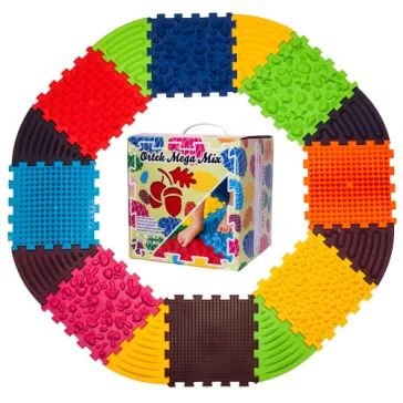   Ortek Puzzle 8 elemből álló masszázs szőnyeg + 8 Háromszögű puzzle elem