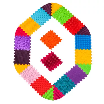 Szenzoros szőnyeg Ortek Puzzle 14 elem + 8 Háromszög