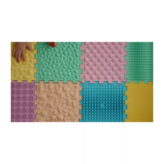 Szenzoros szőnyeg 12 darabos Puzzle Mix Pasztell