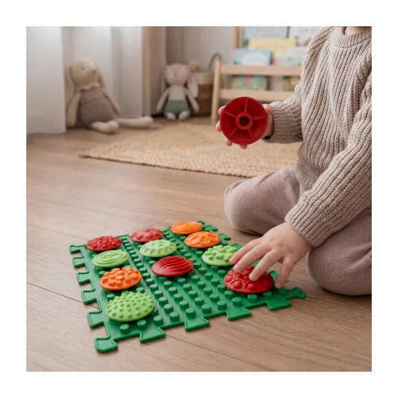 Szenzoros szőnyeg 12 elemből álló Ortek Mix Puzzle + „Minták” ajándékba