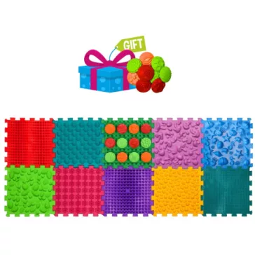   Ortek Mix Puzzle 10 elemből álló masszázs szőnyeg + „Minták” ajándékba
