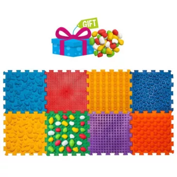   Ortek Mix Puzzle 8 elemből álló masszázs szőnyeg + „Kavicsok”